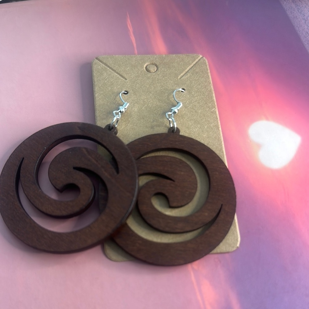 Elegant Brown Swirl Earrings